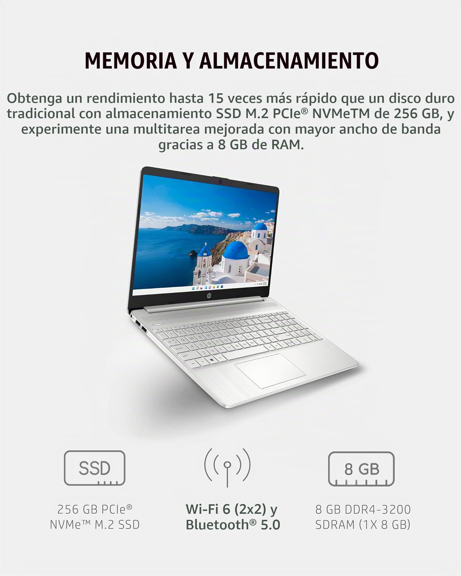 Amazon.com: HP 15 portátil, procesador AMD Ryzen 3-5300U, 8 GB de